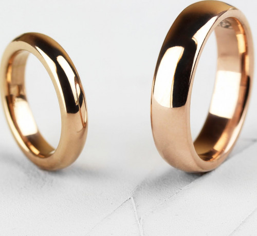 Купить Кольцо Tisten из титан-вольфрама (тистена) R-TS-003 обручальное с IP-покрытием цвета розового золота