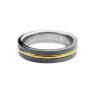 Купить Черное мужское кольцо из карбида вольфрама CARRAJI R-TU-0083 с золотистой полосой