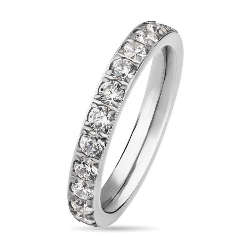 Купить Женское кольцо из титана с фианитами Lonti TI-4405 без покрытия