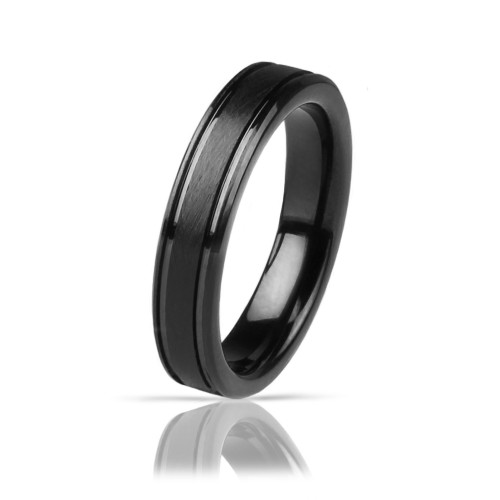 Купить Черное кольцо из карбида вольфрама Lonti RTG-4323