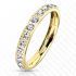 Купить Женское кольцо из титана с фианитами Lonti TI-4407 цвет желтого золота