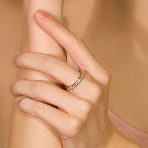 Купить Женское кольцо из титана с фианитами Lonti TI-4406 цвет розового золота
