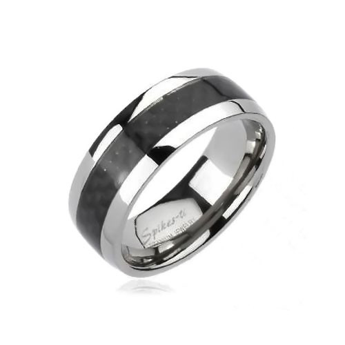 Купить Мужское кольцо Spikes R-TM-3026 из титана с карбоновой вставкой