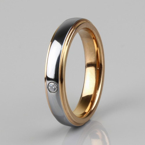 Купить Классическое обручальное кольцо из карбида вольфрама Lonti RTG-0044 (4 мм) с фианитом