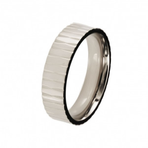 Титановое кольцо с ребристой поверхностью Lonti TI-053R