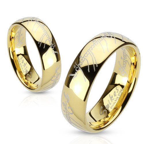 Купить Кольцо Всевластия Spikes из стали R-M2764, золотистое покрытие Купить Кольцо Всевластия Spikes из стали R-M2764, золотистое покрытие