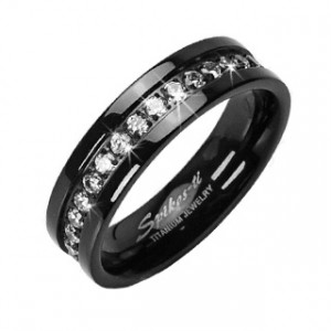 Кольцо из титана Spikes R-TI-3816A с фианитами