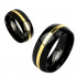 Купить Черное кольцо из титана Spikes R-TI-4393 с золотистой полосой