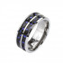 Купить Мужское титановое кольцо Spikes TI-4372 с двумя синими карбоновыми вставками