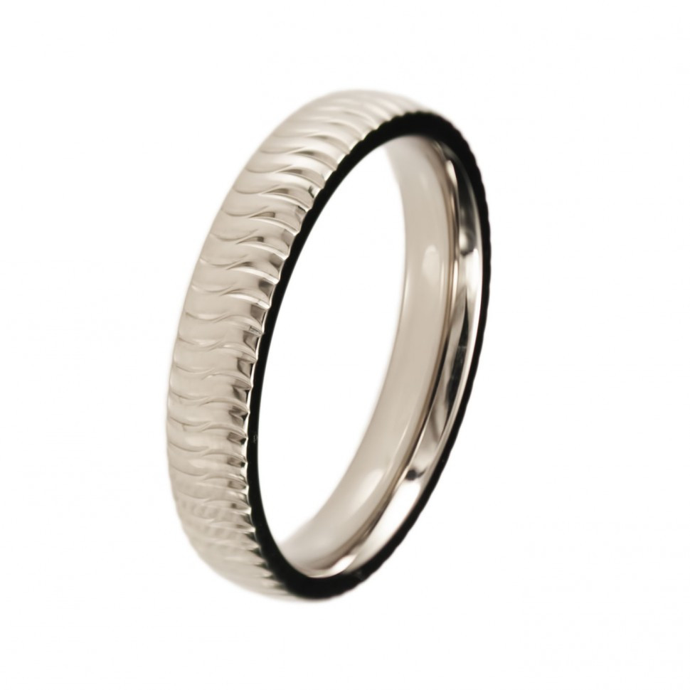 Купить Титановое кольцо с волнообразным рельефом Lonti TI-064R