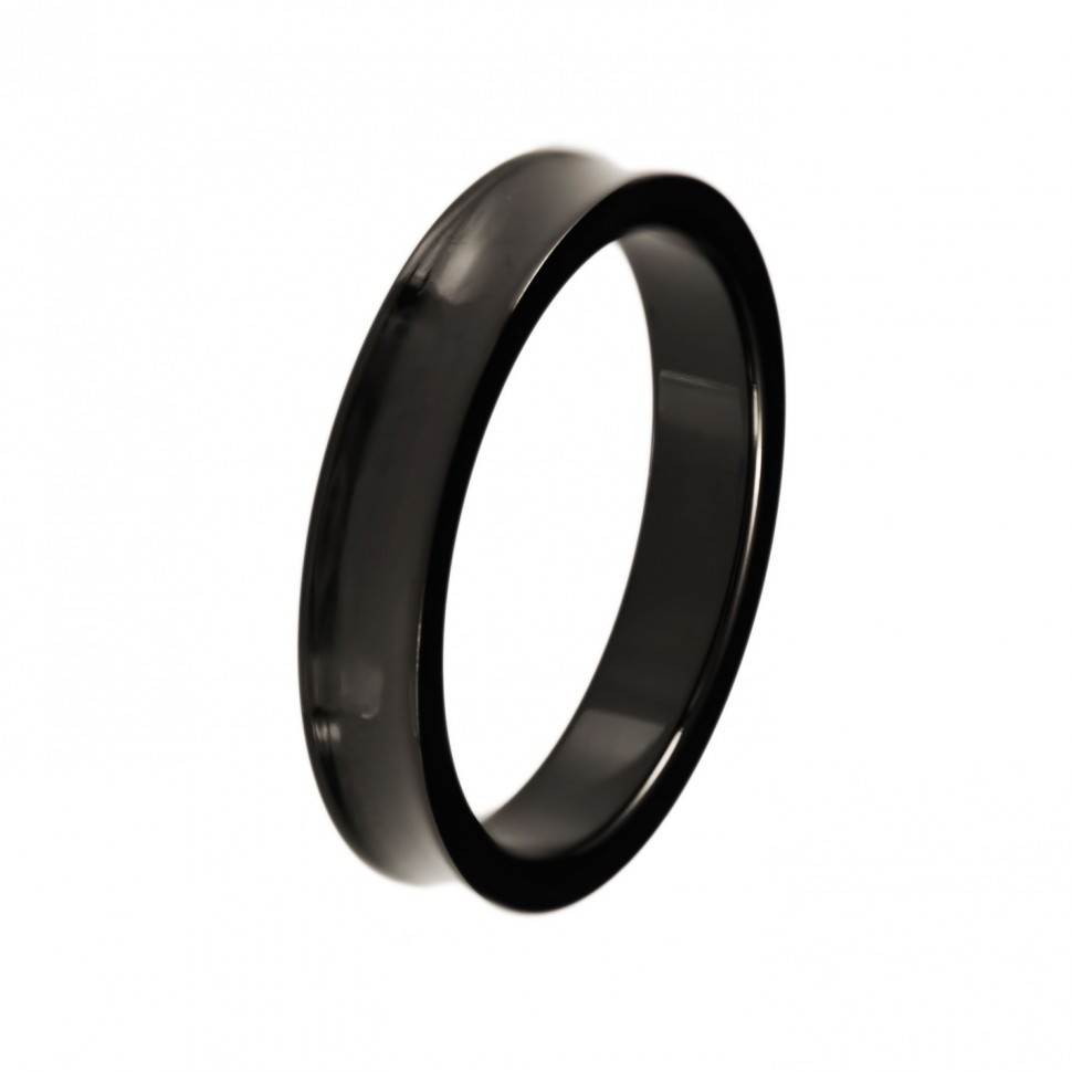 Купить Черное вогнутое кольцо из титана Lonti TI-0142R