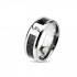 Купить Мужское кольцо из титана Spikes R-ТМ-3312 с карбоновой вставкой и фианитом
