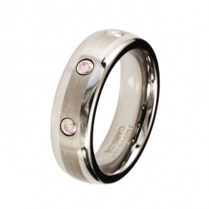 Женское кольцо из карбида вольфрама Lonti TU-028R (15,7 мм) с фианитами