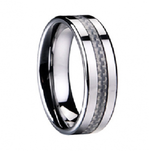 Мужское кольцо из карбида вольфрама Lonti TU-038040 с карбоновой вставкой