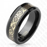 Купить Мужское кольцо Tisten  из титан-вольфрама (тистена) R-TS-021 с узором "Кельтский дракон"