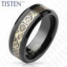 Купить Мужское кольцо Tisten  из титан-вольфрама (тистена) R-TS-021 с узором "Кельтский дракон"