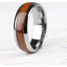 Купить Мужское кольцо Tisten из титан-вольфрама (тистена) R-TS-023 со вставкой под дерево