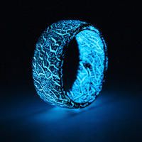 Светящееся кольцо Lonti glow Black Star (бирюзовый), 8 мм