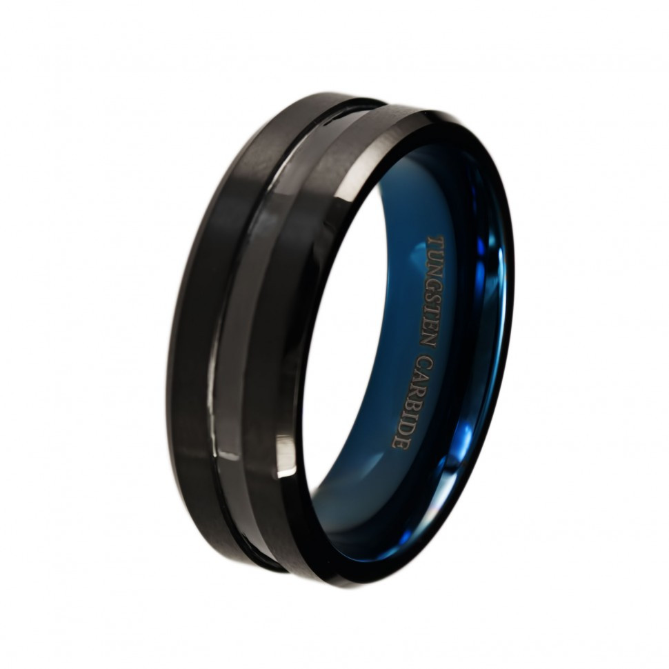 Купить Черное кольцо из карбида вольфрама Lonti TU-075R