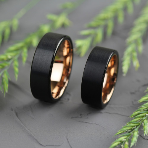 Купить Черное кольцо из карбида вольфрама Lonti RTG-4500