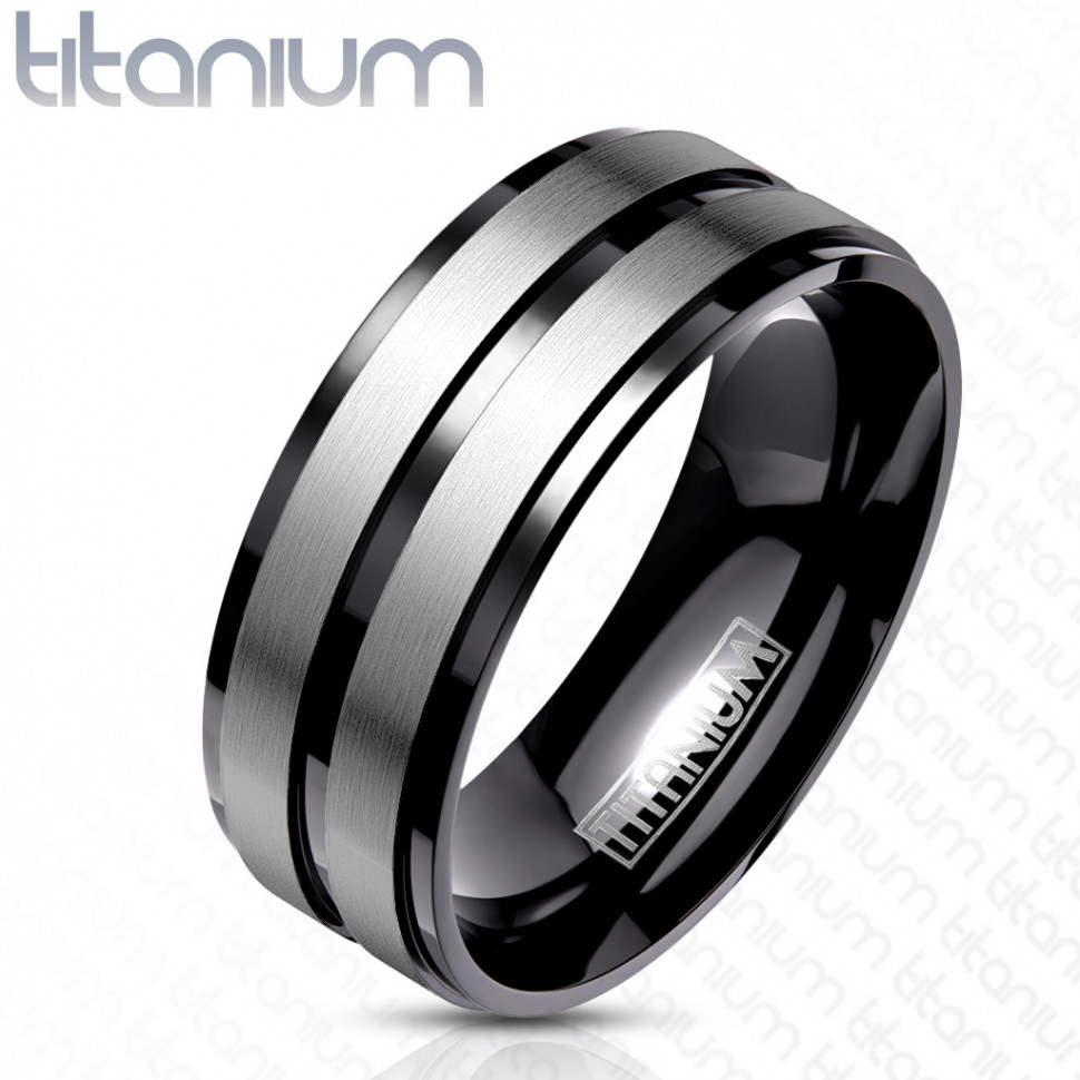 Титановое кольцо мужское Spikes R-ТМ-3145 черное купить