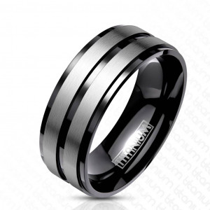Титановое кольцо мужское Spikes R-ТМ-3145 черное