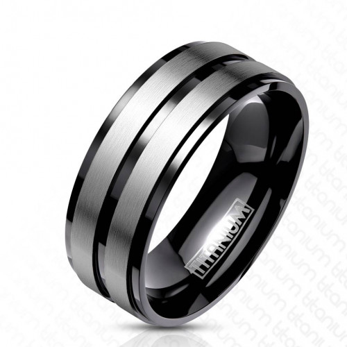 Купить Титановое кольцо мужское Spikes R-ТМ-3145 черное