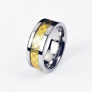 Мужское вольфрамовое кольцо CARRAJI/SJW RTU-058 со вставкой