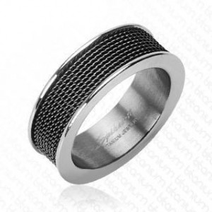 Мужское кольцо из титана Spikes --R-TI-3806B с рельефной поверхностью