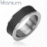 Купить Мужское кольцо из титана Spikes --R-TI-3806B с рельефной поверхностью