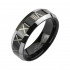 Купить Мужское вольфрамовое кольцо черное Spikes TU-128 с римскими цифрами