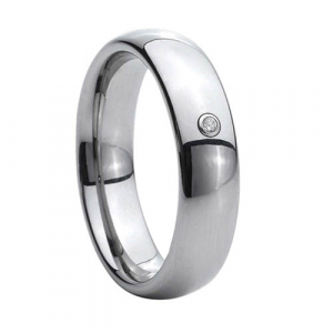 Классическое обручальное кольцо из карбида вольфрама Lonti TU-027016 с фианитом