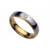 Купить Классическое обручальное кольцо Lonti TU-046R из карбида вольфрама с фианитом