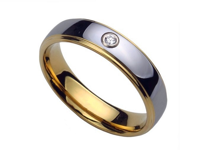 Купить Классическое обручальное кольцо Lonti TU-046R из карбида вольфрама с фианитом