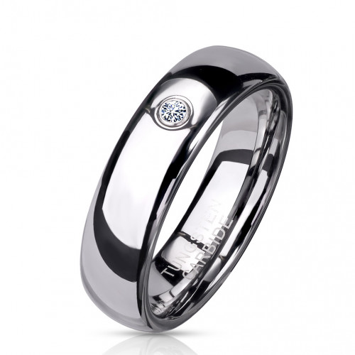 Купить Классическое обручальное кольцо из карбида вольфрама Lonti R-TU05 с фианитом