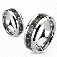 Мужское кольцо из титана SPIKES "Carbon" R-TI-4368-8-10