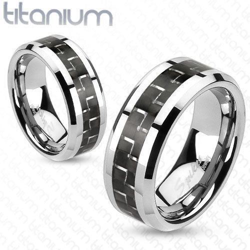 Купить Мужское кольцо из титана SPIKES "Carbon" R-TI-4368-8-10
