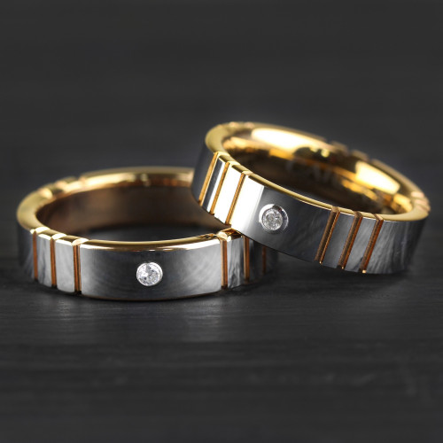 Купить Мужское кольцо из карбида вольфрама CARRAJI R-TU-0082 с фианитом