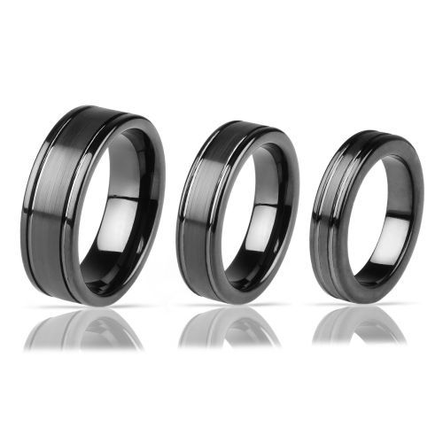 Купить Черное кольцо из карбида вольфрама Lonti --R-TG-9323