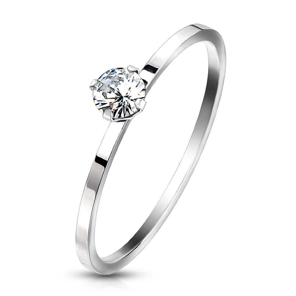 Купить Помолвочное кольцо из стали с фианитом TATIC R-M7001S