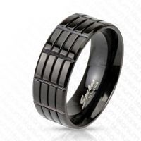 Мужское кольцо из титана SPIKES черное R-TM-3639-8-13