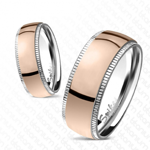 Купить Кольцо из титана Spikes -R-TI-4379 цвета розового золота
