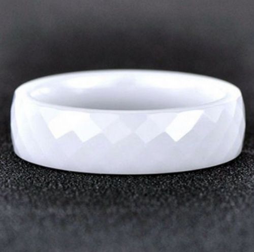 Купить Белое кольцо из керамики Everiot RCM-0004, граненое, парное