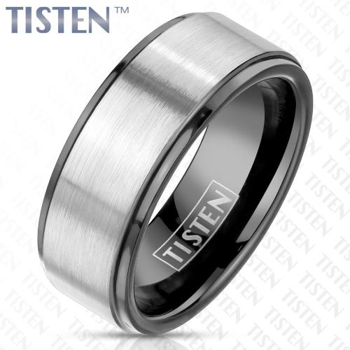 Купить Мужское кольцо из тистена (титан-вольфрама) Tisten R-TS-029 с черным покрытием 