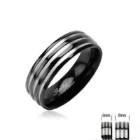 Черное кольцо Spikes из титана R-TI-0715