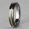 Купить Черное мужское кольцо из карбида вольфрама CARRAJI R-TU-0083 с золотистой полосой