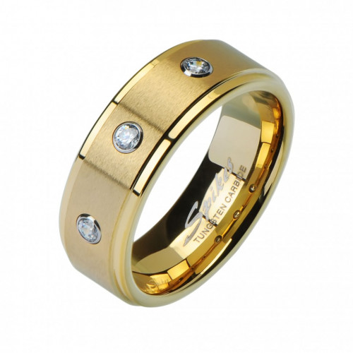 Купить Мужское кольцо из вольфрама TATIC TU-136 с фианитами